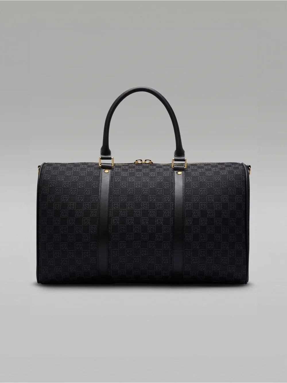 AIR JORDAN MONOGRAM DUFFLE BAG LUGGAGE JACQUARD BLACK GOLD GRATITUDE RETRO 11